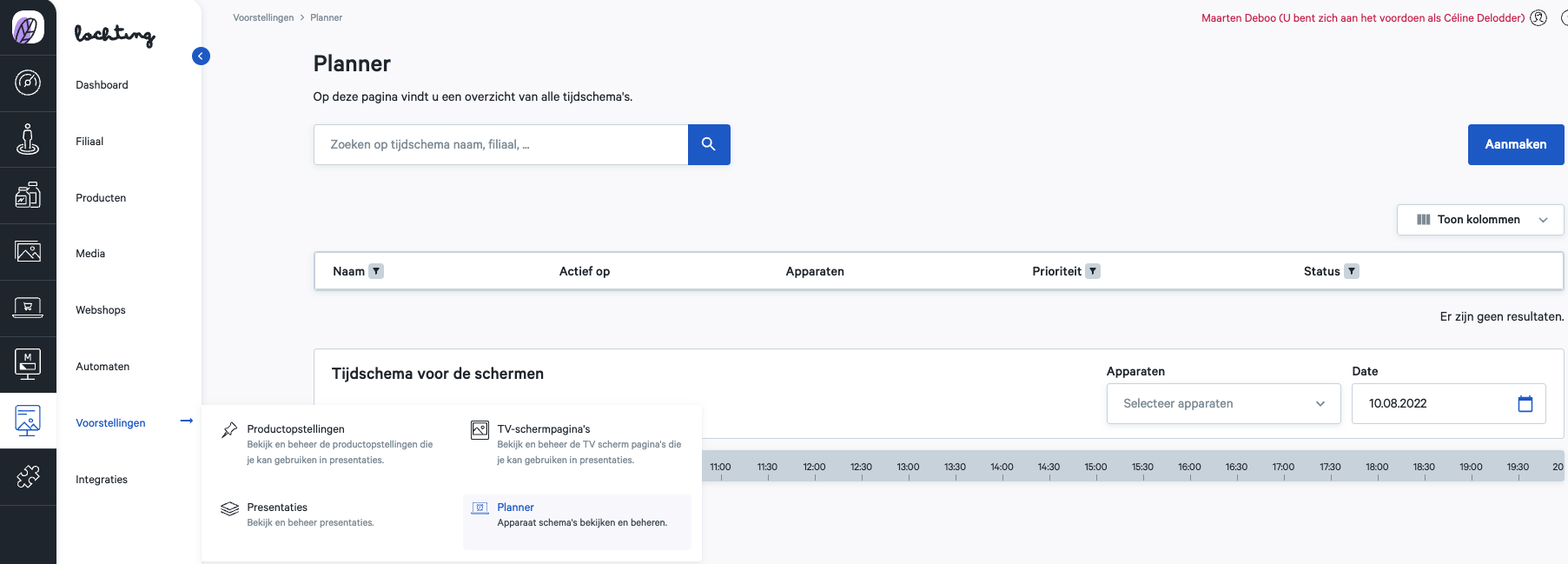 Planner - Tijdschema